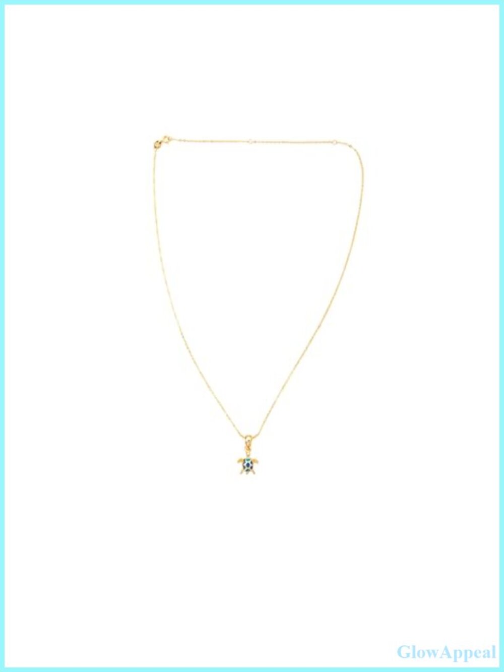 Blue Opal Turtle Pendant Necklace 925 Sterling Silver Rhodium Plated Handmade